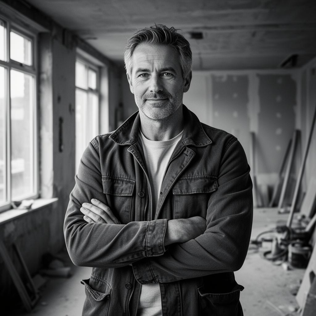 Lee Silverwood, founder of Impact Construction, on site